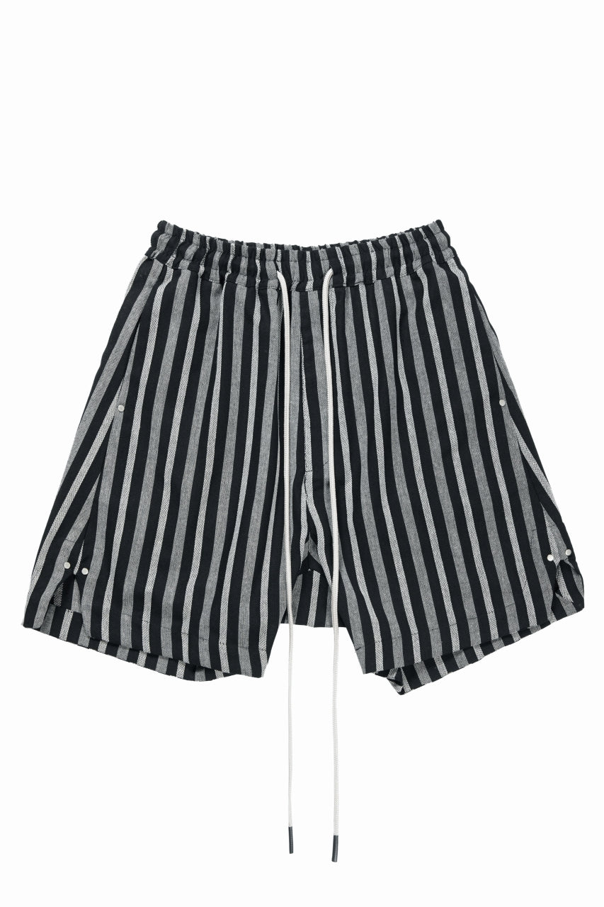 画像をギャラリービューアに読み込む, A.F ARTEFACT VERTICAL STRIPES SHORTS (BLACK x LIGHT GREY)