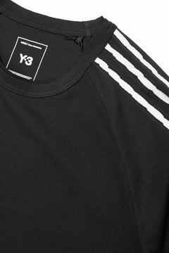 画像をギャラリービューアに読み込む, Y-3 Yohji Yamamoto RAW EDGE 3 STRIPES SHORT SLEEVE TEE (BLACK)