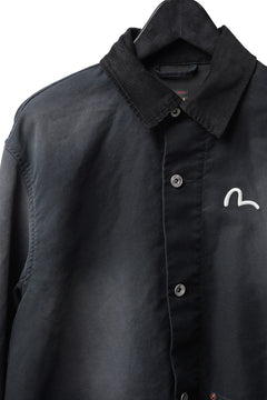 Load image into Gallery viewer, EVISU EJ, VINTAGE WASHED DAICOCK CHORE JACKET-RELAX FIT (BLACK)
