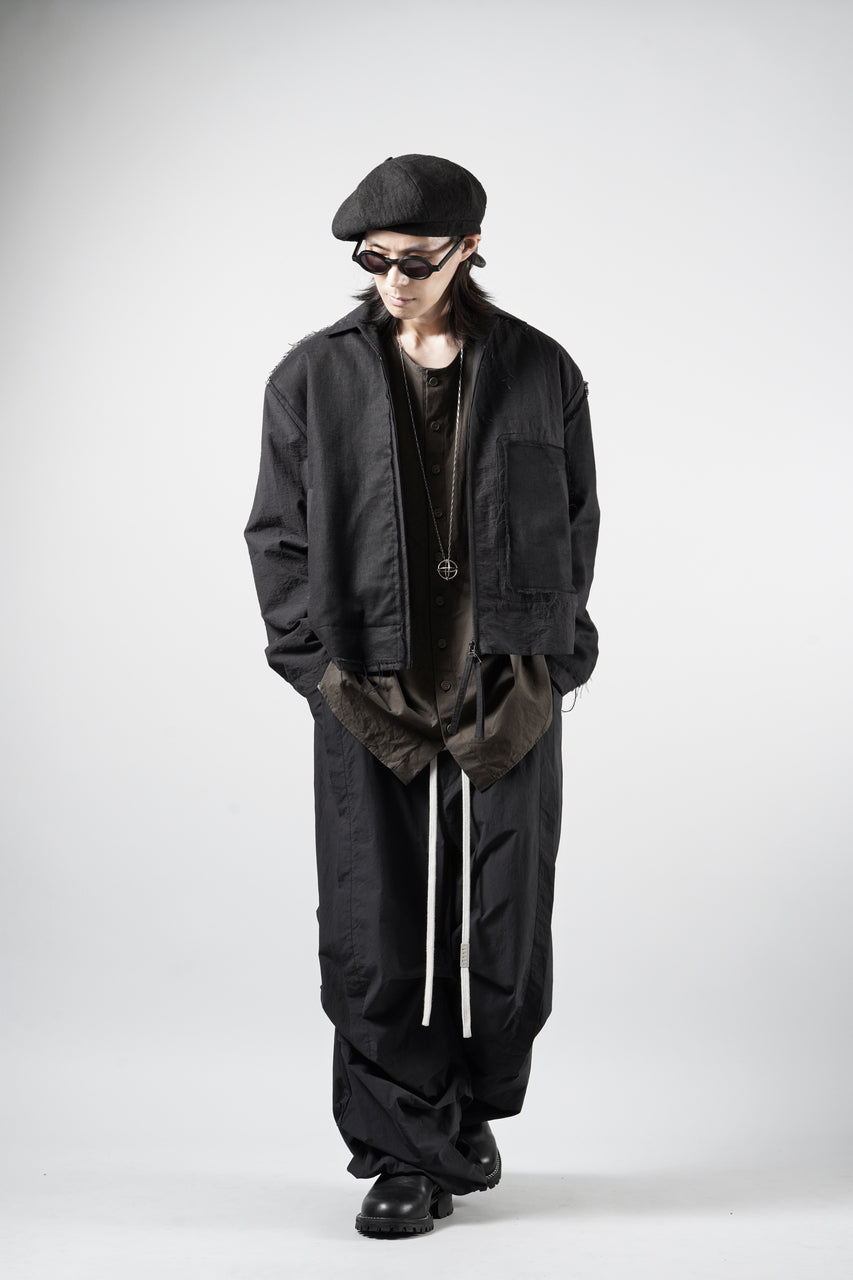 画像をギャラリービューアに読み込む, YUTA MATSUOKA collarless shirt / hard twist yarn horse cloth (dark brown)
