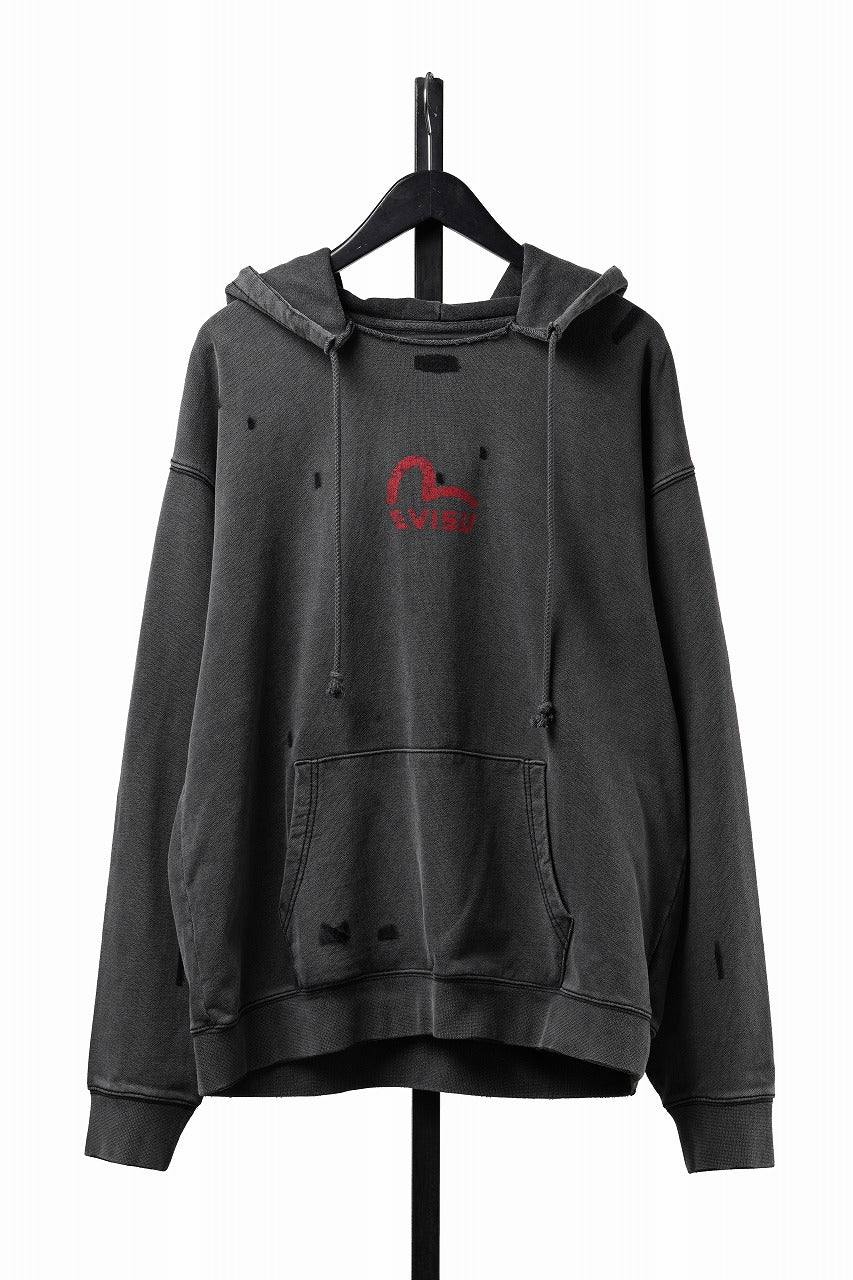 EVISU EJ, POLAR ROCK AFTERHOOD SWEATSHIRT-RELAX FIT (CHARCOAL)の