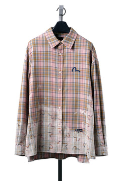 画像をギャラリービューアに読み込む, EVISU HT, SEAGULL AOP LS CHECKED SHIRT-REGULAR FIT (PINK CHECK)