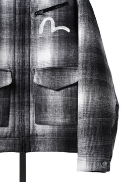 画像をギャラリービューアに読み込む, EVISU EJ, 3M THINSULATE PADDED GREY CHECK WORK QUILTED JACKET-RELAX FIT (GREY CHECK)