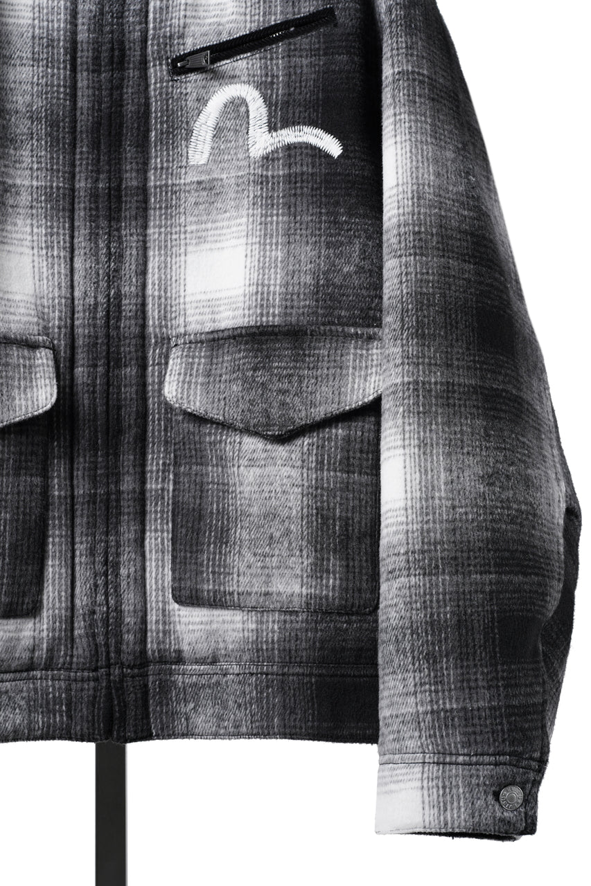 画像をギャラリービューアに読み込む, EVISU EJ, 3M THINSULATE PADDED GREY CHECK WORK QUILTED JACKET-RELAX FIT (GREY CHECK)