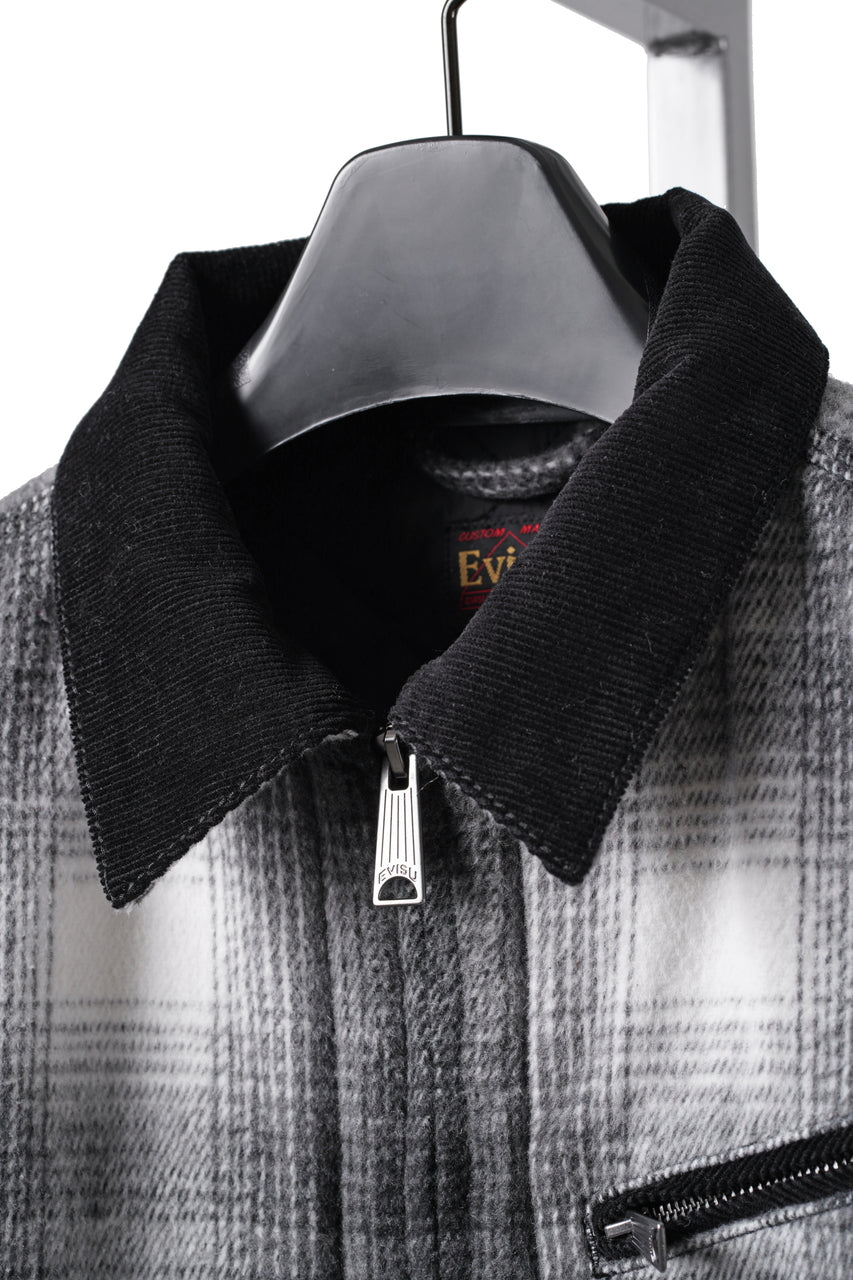 画像をギャラリービューアに読み込む, EVISU EJ, 3M THINSULATE PADDED GREY CHECK WORK QUILTED JACKET-RELAX FIT (GREY CHECK)