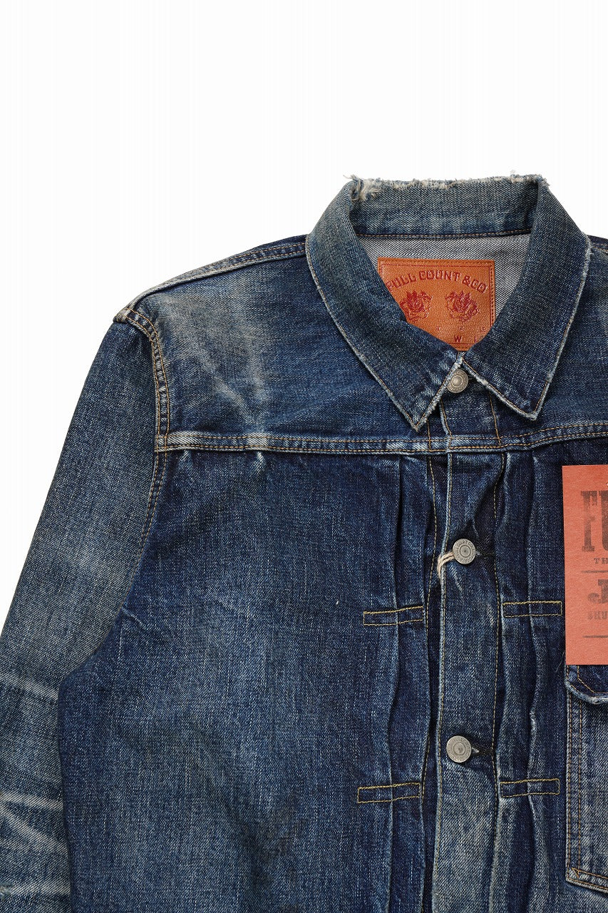 Load image into Gallery viewer, FULLCOUNT &quot;More Than just Fear&quot; Type 1 Denim Jacket / 13.7oz Zimbabwe Selvedge Denim (INDIGO BLUE)