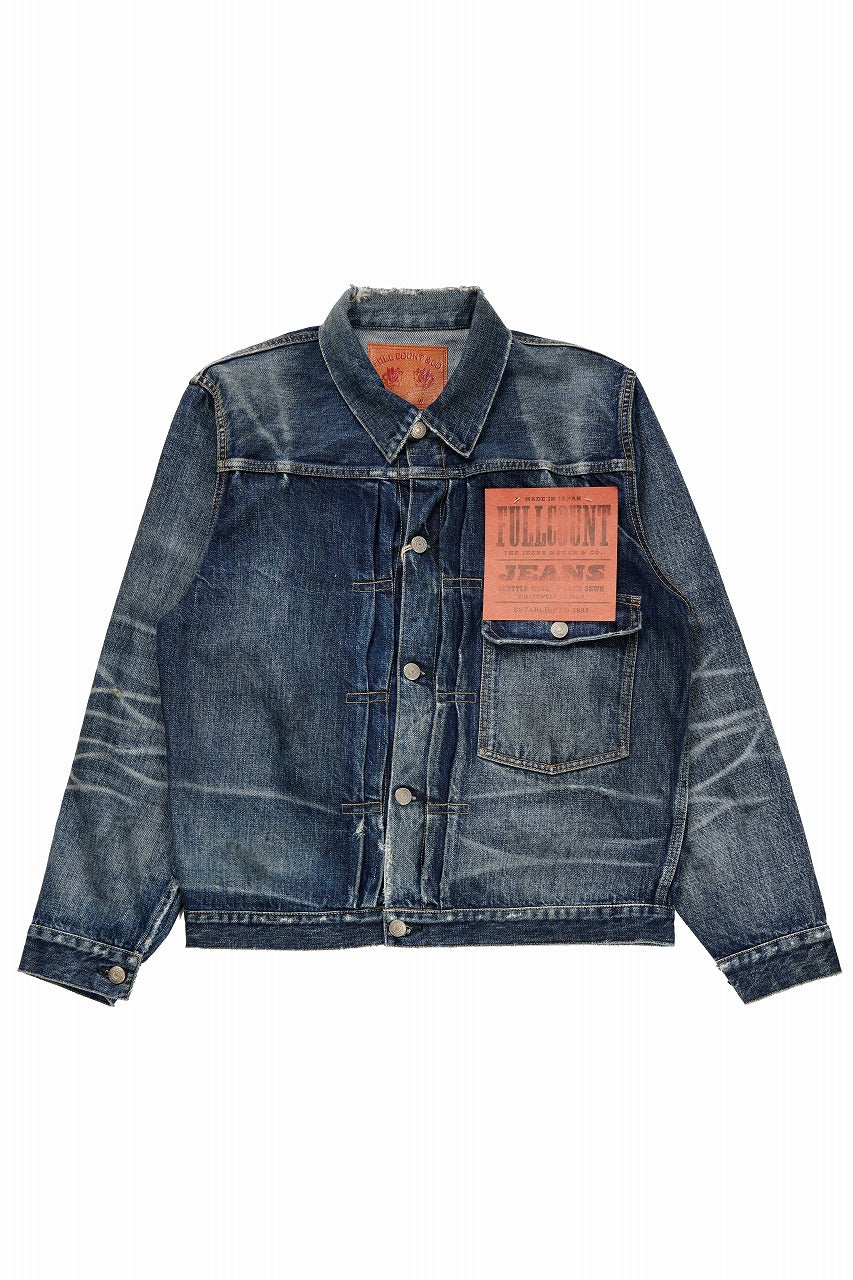 Load image into Gallery viewer, FULLCOUNT &quot;More Than just Fear&quot; Type 1 Denim Jacket / 13.7oz Zimbabwe Selvedge Denim (INDIGO BLUE)