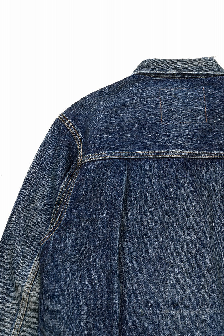 Load image into Gallery viewer, FULLCOUNT &quot;More Than just Fear&quot; Type 1 Denim Jacket / 13.7oz Zimbabwe Selvedge Denim (INDIGO BLUE)