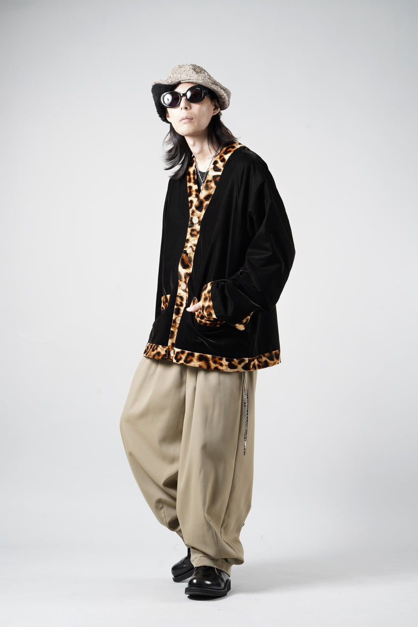 画像をギャラリービューアに読み込む, mastermind JAPAN LEOPARD VELVET CARDIGAN JACKET (BLACK x YELLOW)