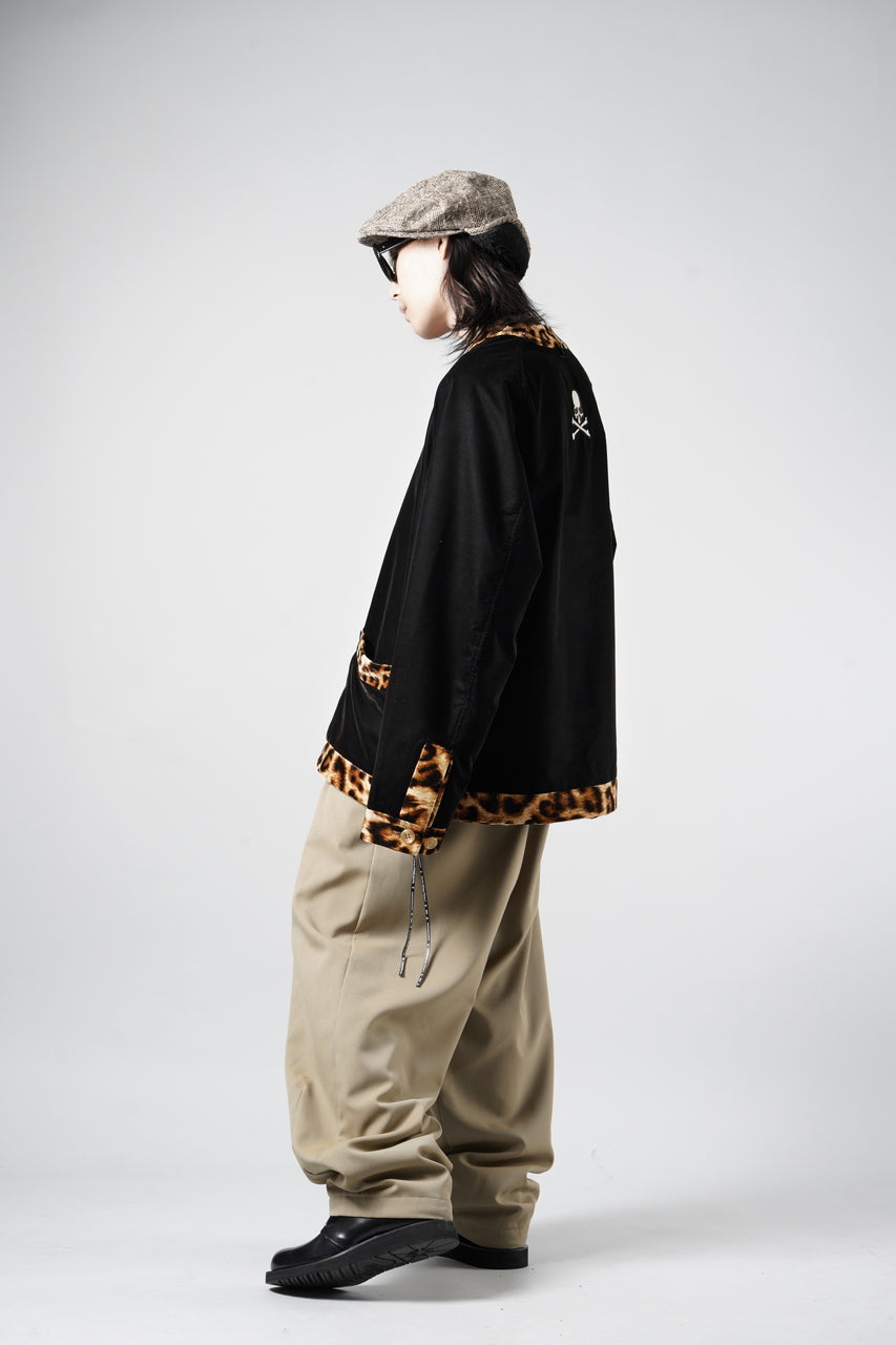 画像をギャラリービューアに読み込む, mastermind JAPAN LEOPARD VELVET CARDIGAN JACKET (BLACK x YELLOW)