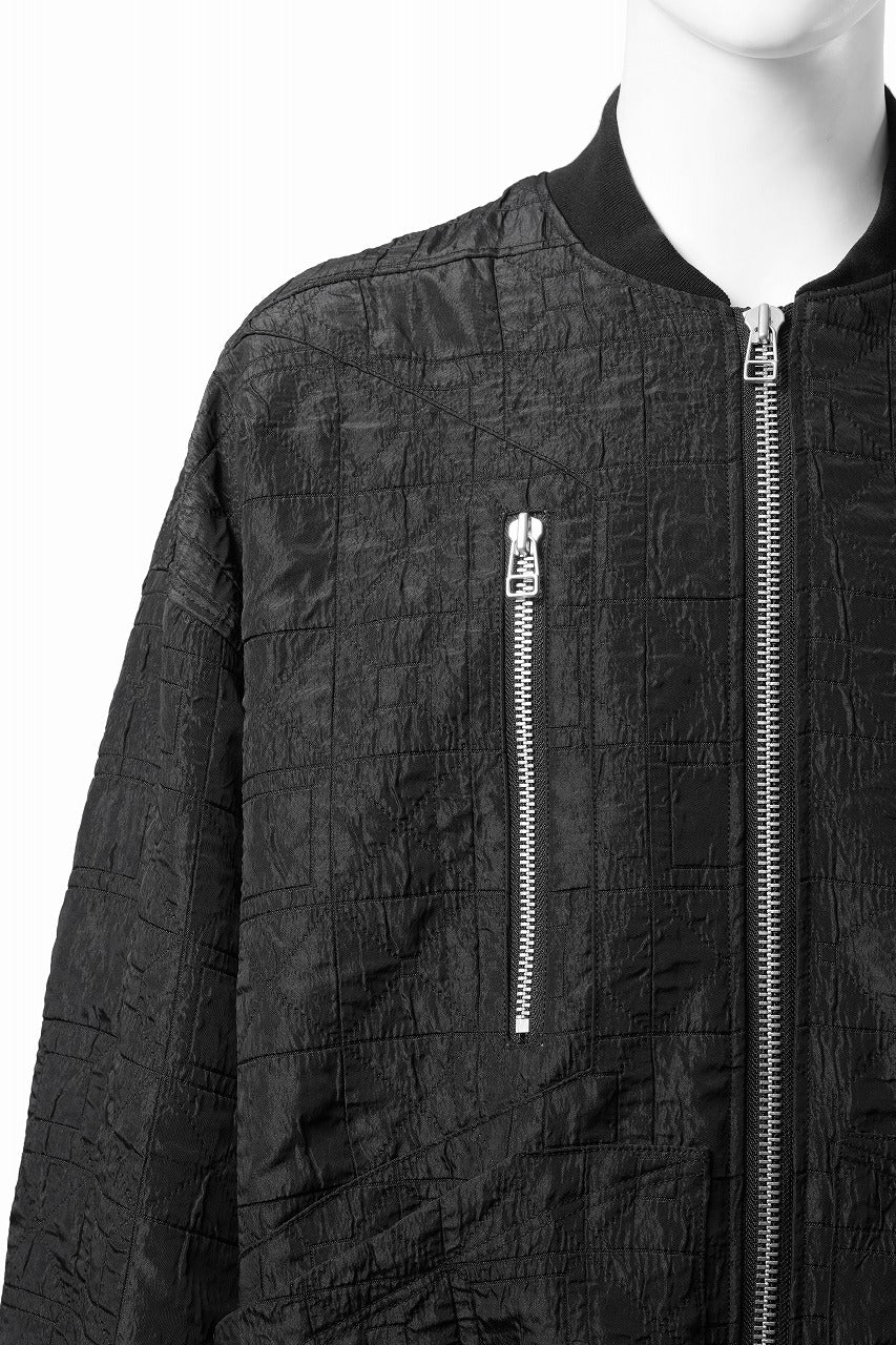 画像をギャラリービューアに読み込む, A.F ARTEFACT JUMBO MA-1 BLOUSON / DECORATIVE LATTICE PATTERN (BLACK)