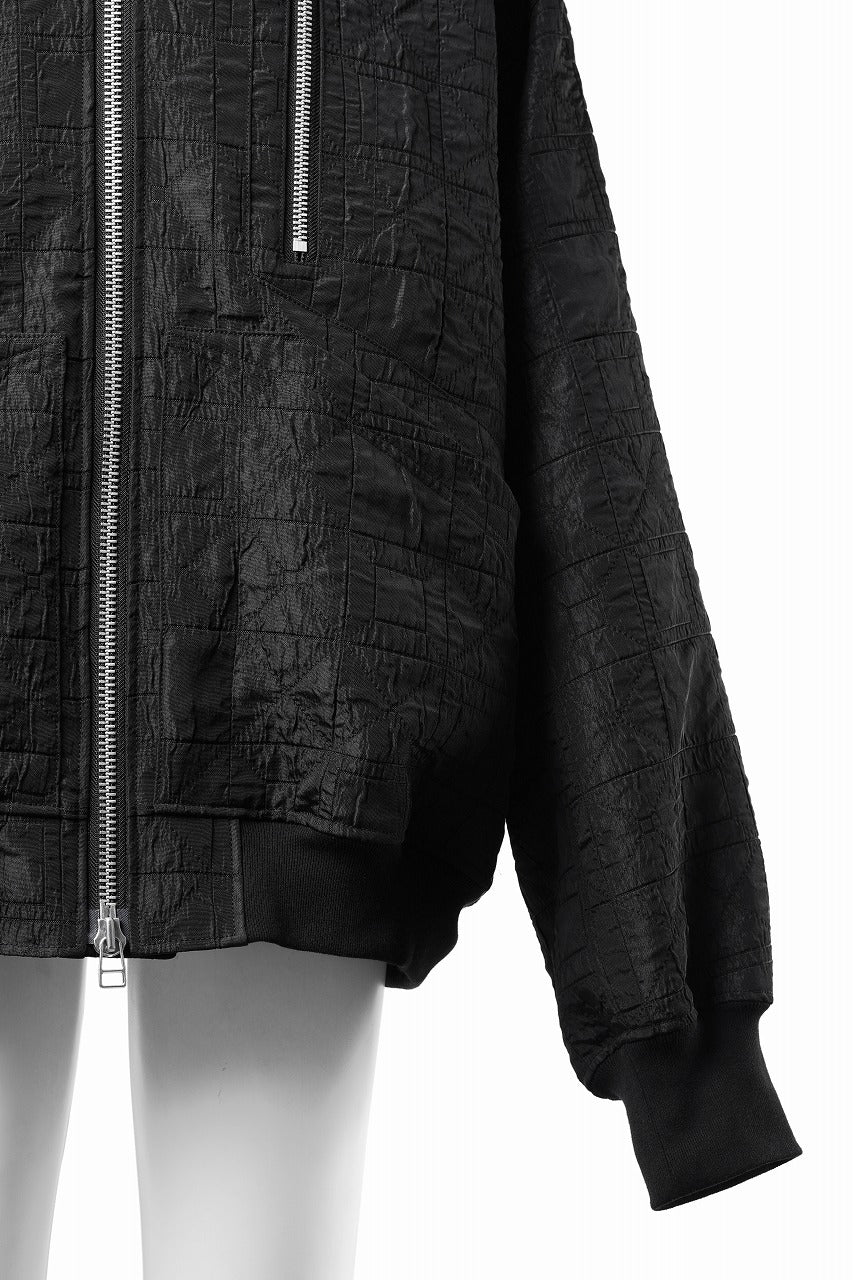 画像をギャラリービューアに読み込む, A.F ARTEFACT JUMBO MA-1 BLOUSON / DECORATIVE LATTICE PATTERN (BLACK)