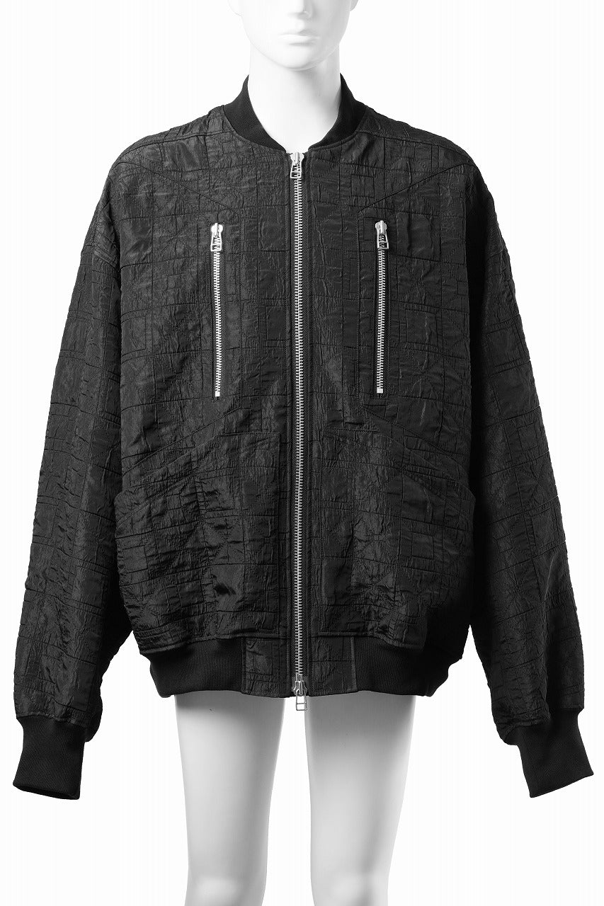 画像をギャラリービューアに読み込む, A.F ARTEFACT JUMBO MA-1 BLOUSON / DECORATIVE LATTICE PATTERN (BLACK)