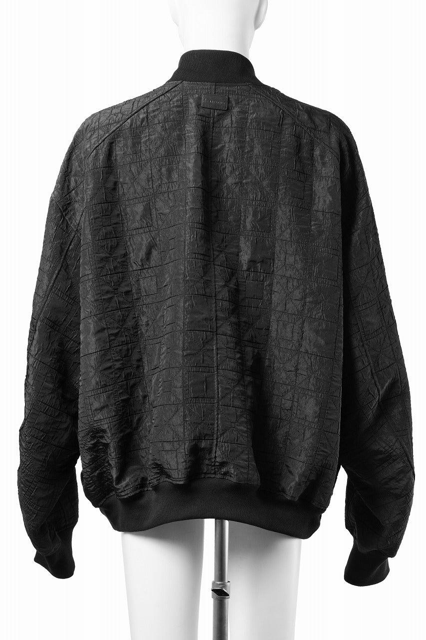 画像をギャラリービューアに読み込む, A.F ARTEFACT JUMBO MA-1 BLOUSON / DECORATIVE LATTICE PATTERN (BLACK)