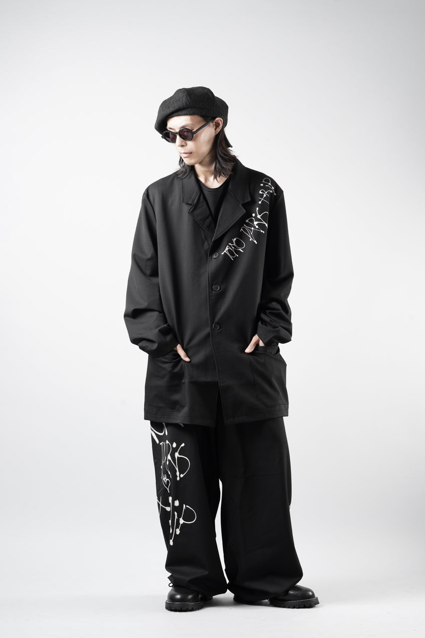 Load image into Gallery viewer, Y-3 Yohji Yamamoto CHITO CITY GRAPHIC WOOL BLAZER (BLACK)