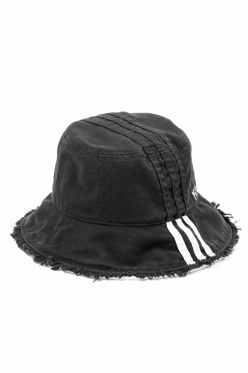 画像をギャラリービューアに読み込む, Y-3 Yohji Yamamoto STRIPES BUCKET HAT (BLACK)