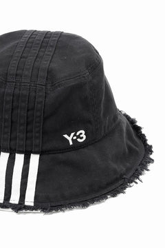 画像をギャラリービューアに読み込む, Y-3 Yohji Yamamoto STRIPES BUCKET HAT (BLACK)