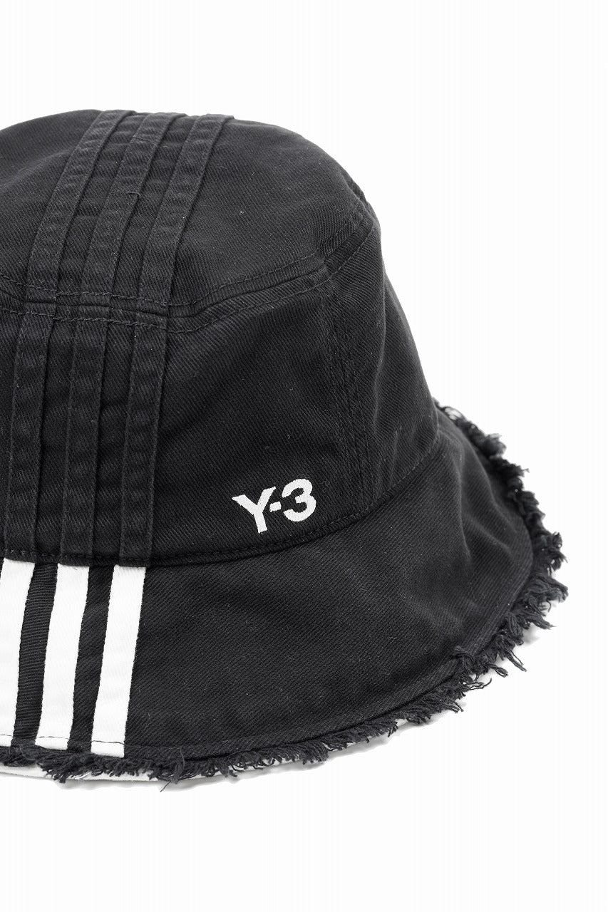 画像をギャラリービューアに読み込む, Y-3 Yohji Yamamoto STRIPES BUCKET HAT (BLACK)