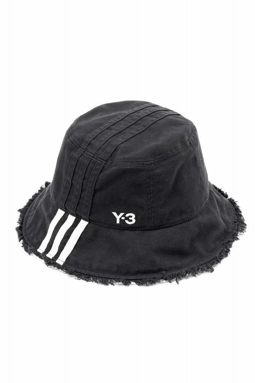 画像をギャラリービューアに読み込む, Y-3 Yohji Yamamoto STRIPES BUCKET HAT (BLACK)