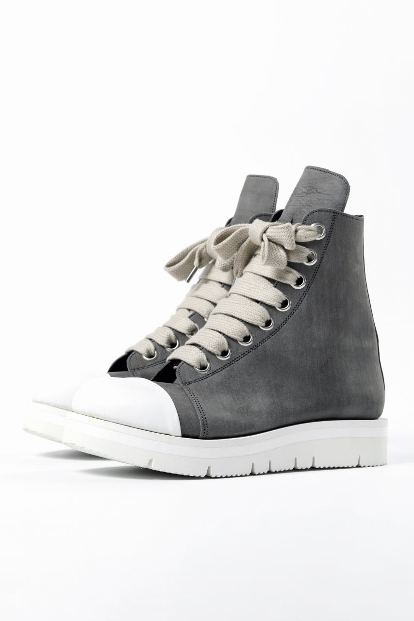 画像をギャラリービューアに読み込む, A.F ARTEFACT x Portaille THICK SNEAKER BOOTS / FILED STEER (GREY×WHITE)