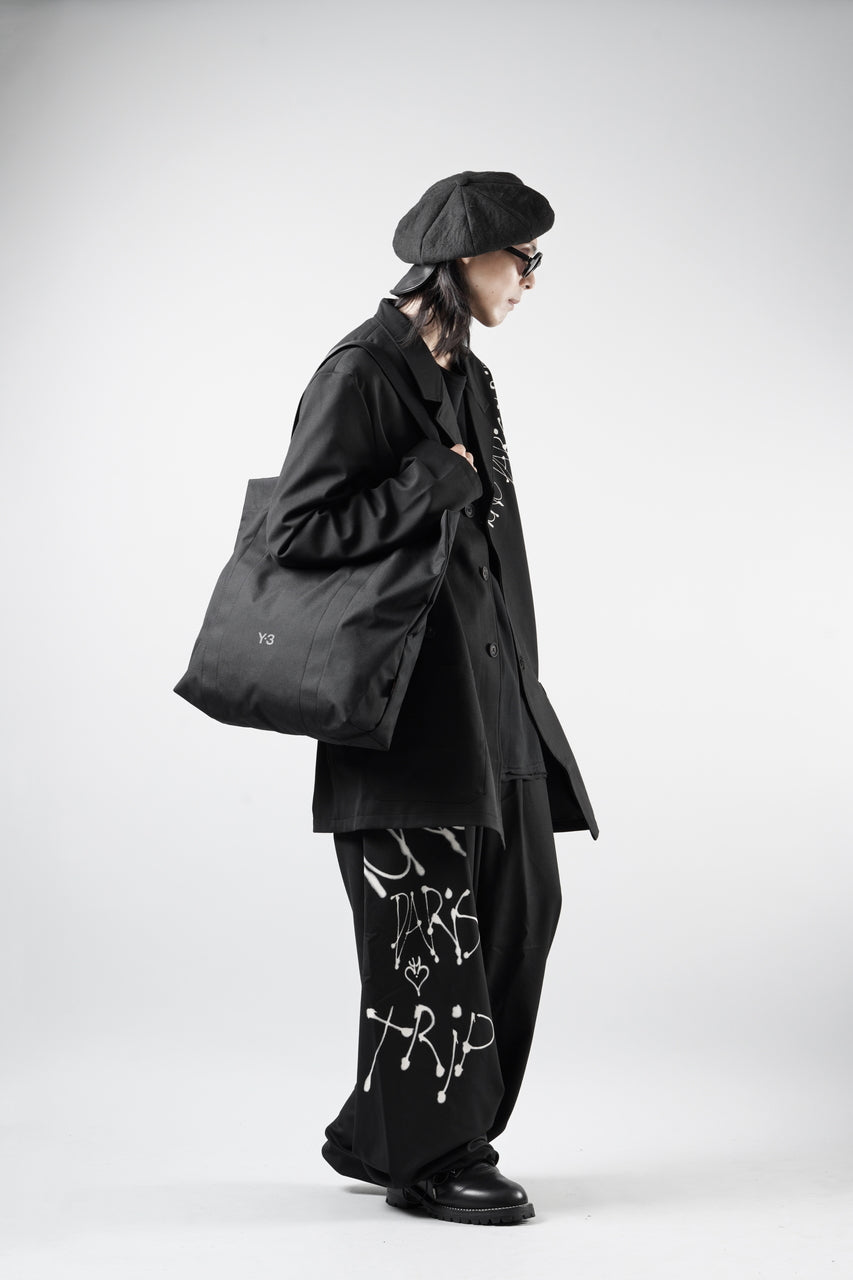 Load image into Gallery viewer, Y-3 Yohji Yamamoto CHITO GRAPHIC WIDE WOOL PANTS (BLACK)