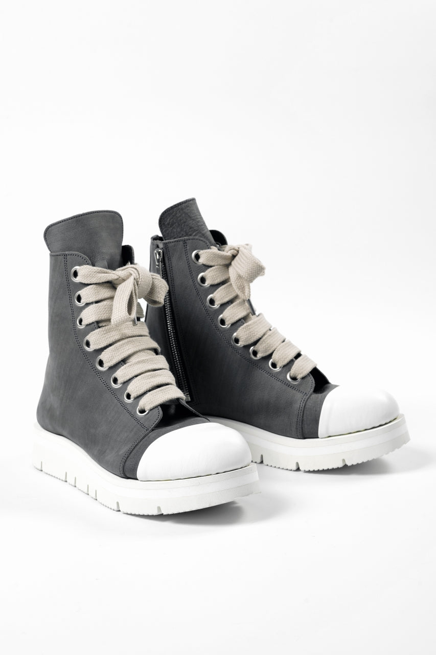 画像をギャラリービューアに読み込む, A.F ARTEFACT x Portaille THICK SNEAKER BOOTS / FILED STEER (GREY×WHITE)