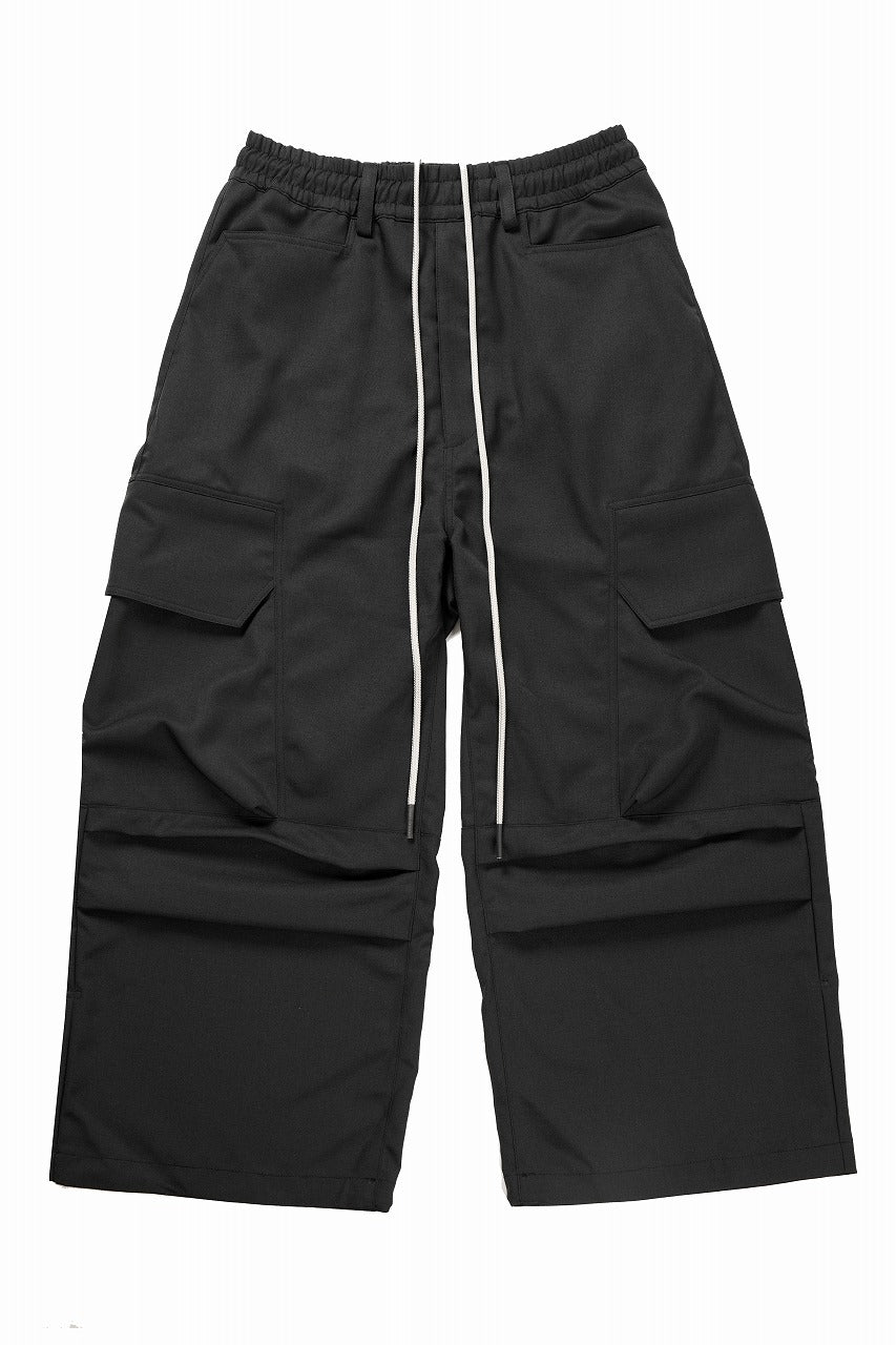 A.F ARTEFACT CARGO WIDE PANTS / PLAIN WEAVE (BLACK)