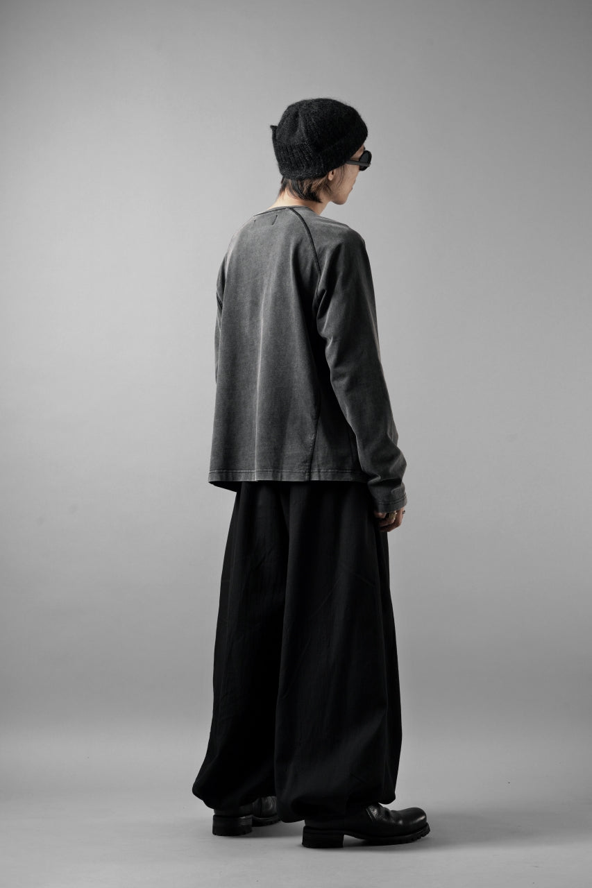 Load image into Gallery viewer, Professor.E FADED HENLEY L/S TEE (BLACK)