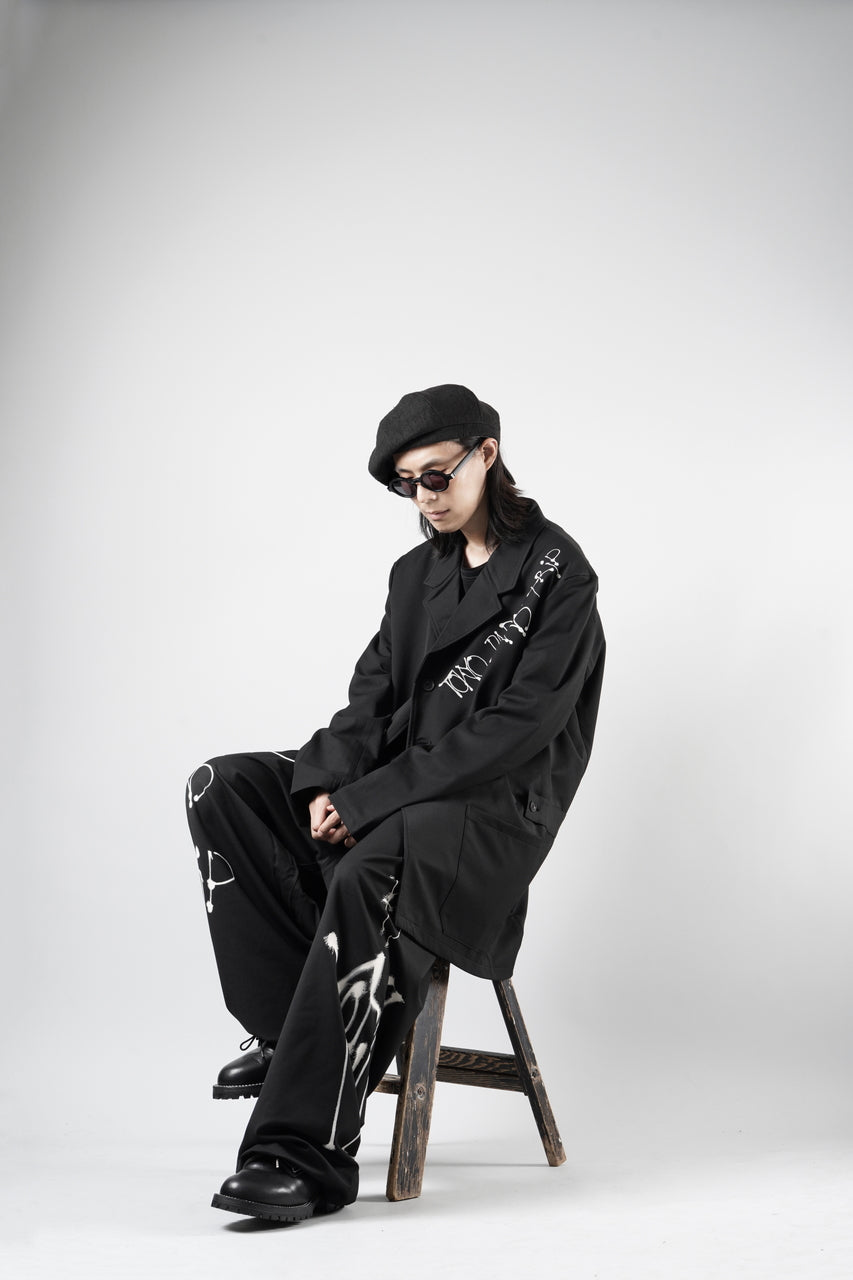 Load image into Gallery viewer, Y-3 Yohji Yamamoto CHITO GRAPHIC WIDE WOOL PANTS (BLACK)