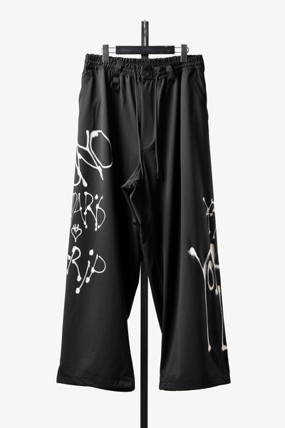 Y-3 Yohji Yamamoto CHITO GRAPHIC WIDE WOOL PANTS (BLACK)