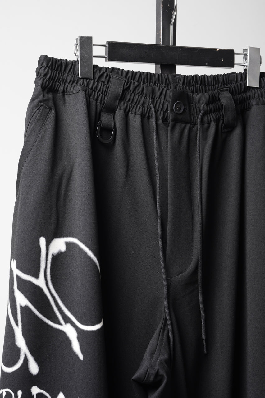 画像をギャラリービューアに読み込む, Y-3 Yohji Yamamoto CHITO GRAPHIC WIDE WOOL PANTS (BLACK)