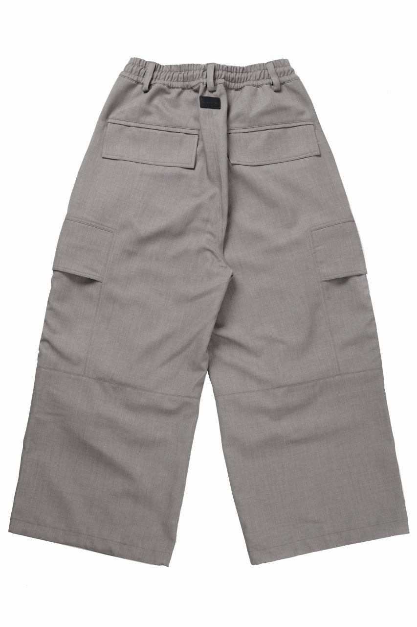 Load image into Gallery viewer, A.F ARTEFACT CARGO WIDE PANTS / PLAIN WEAVE (GREY)