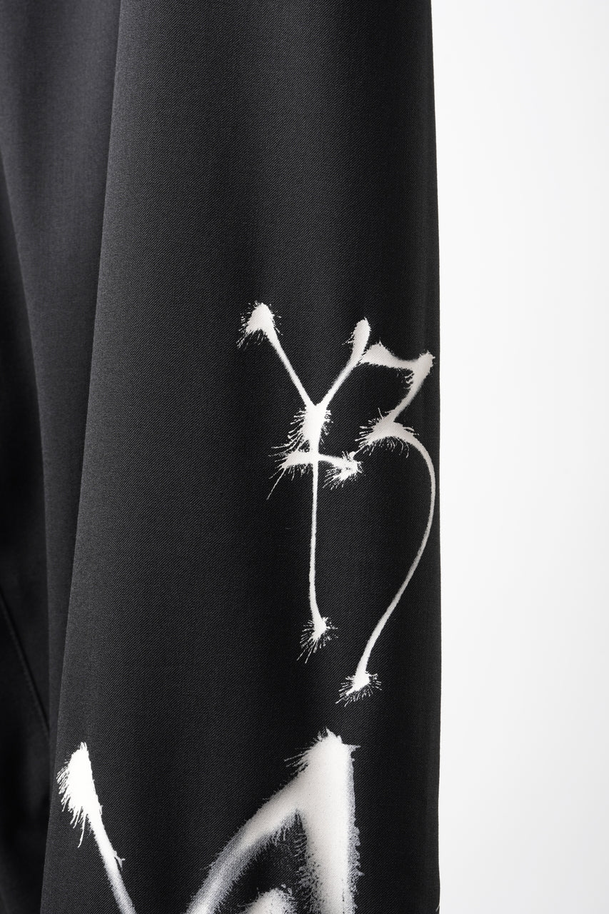 画像をギャラリービューアに読み込む, Y-3 Yohji Yamamoto CHITO GRAPHIC WIDE WOOL PANTS (BLACK)
