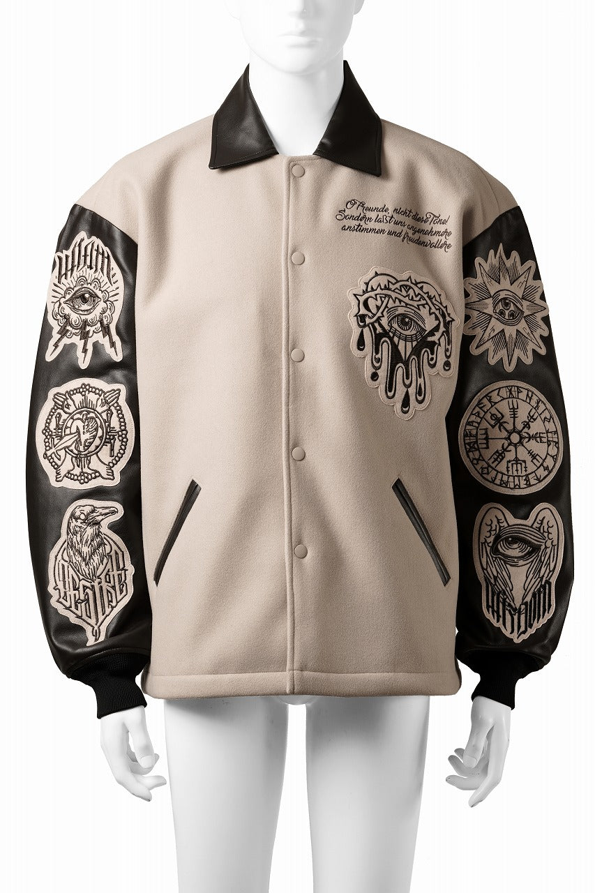 beauty : beast HEAVY MELTON COACH JACKET (BEIGE)