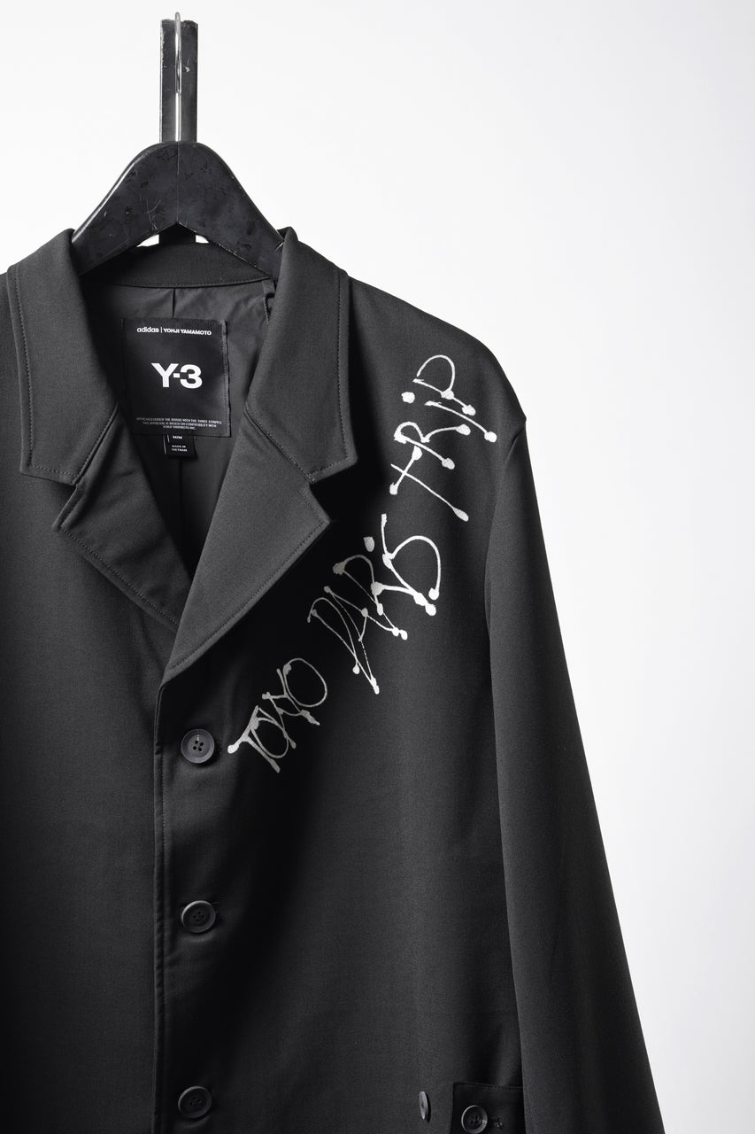 Load image into Gallery viewer, Y-3 Yohji Yamamoto CHITO CITY GRAPHIC WOOL BLAZER (BLACK)