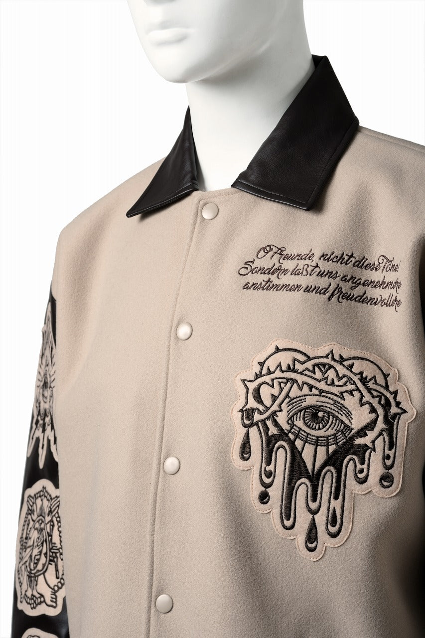 beauty : beast HEAVY MELTON COACH JACKET (BEIGE)