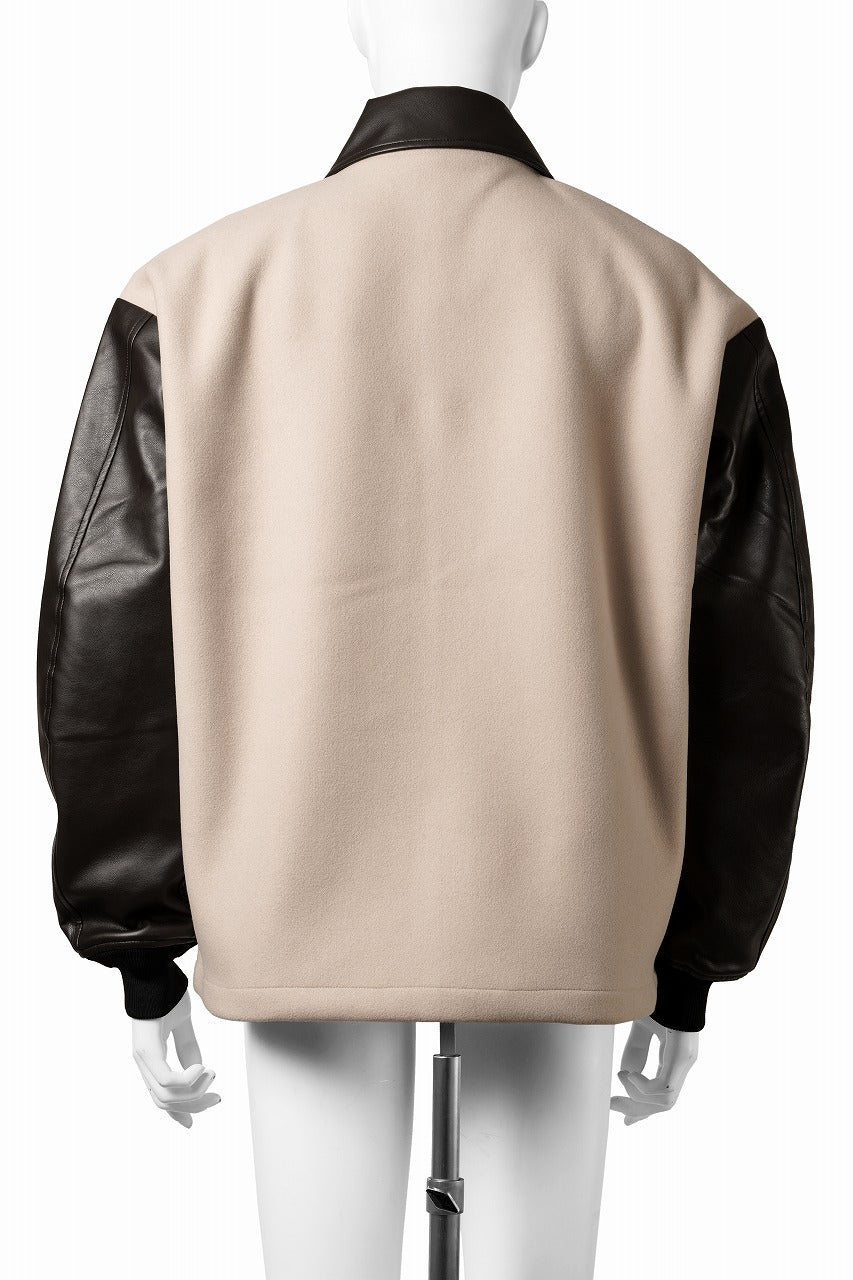 beauty : beast HEAVY MELTON COACH JACKET (BEIGE)