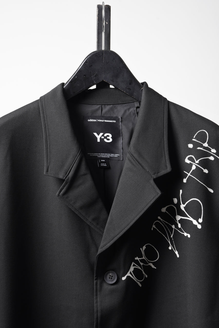 Load image into Gallery viewer, Y-3 Yohji Yamamoto CHITO CITY GRAPHIC WOOL BLAZER (BLACK)