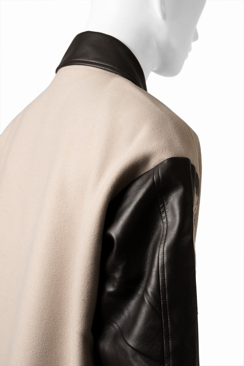 beauty : beast HEAVY MELTON COACH JACKET (BEIGE)