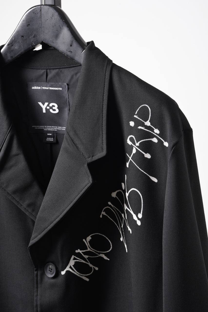 Load image into Gallery viewer, Y-3 Yohji Yamamoto CHITO CITY GRAPHIC WOOL BLAZER (BLACK)