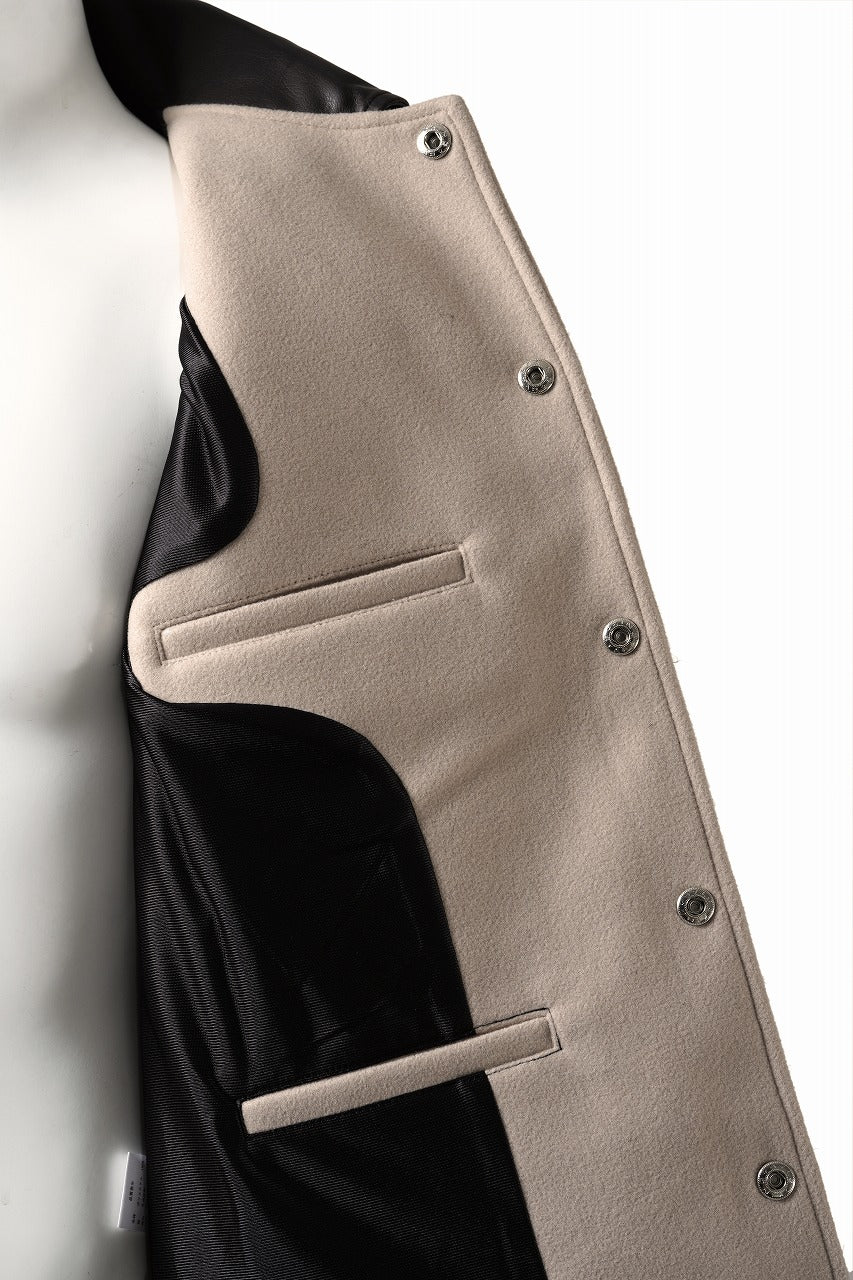 beauty : beast HEAVY MELTON COACH JACKET (BEIGE)