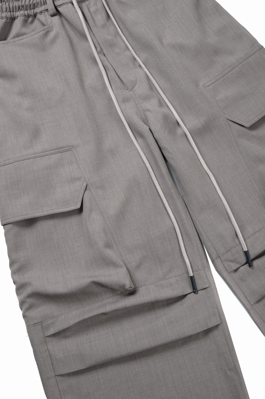 Load image into Gallery viewer, A.F ARTEFACT CARGO WIDE PANTS / PLAIN WEAVE (GREY)