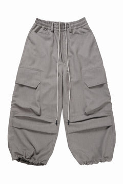 Load image into Gallery viewer, A.F ARTEFACT CARGO WIDE PANTS / PLAIN WEAVE (GREY)