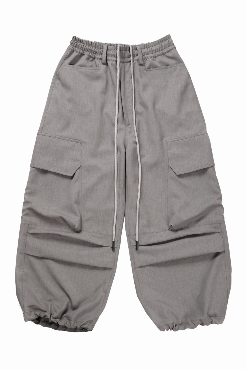Load image into Gallery viewer, A.F ARTEFACT CARGO WIDE PANTS / PLAIN WEAVE (GREY)
