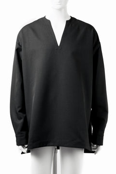 画像をギャラリービューアに読み込む, A.F ARTEFACT COLLARLESS SHIRT TOPS / PLAIN WEAVE (BLACK)