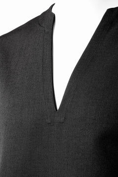 画像をギャラリービューアに読み込む, A.F ARTEFACT COLLARLESS SHIRT TOPS / PLAIN WEAVE (BLACK)