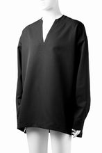 画像をギャラリービューアに読み込む, A.F ARTEFACT COLLARLESS SHIRT TOPS / PLAIN WEAVE (BLACK)