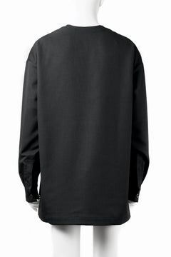 画像をギャラリービューアに読み込む, A.F ARTEFACT COLLARLESS SHIRT TOPS / PLAIN WEAVE (BLACK)