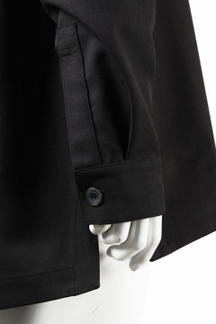 画像をギャラリービューアに読み込む, A.F ARTEFACT COLLARLESS SHIRT TOPS / PLAIN WEAVE (BLACK)