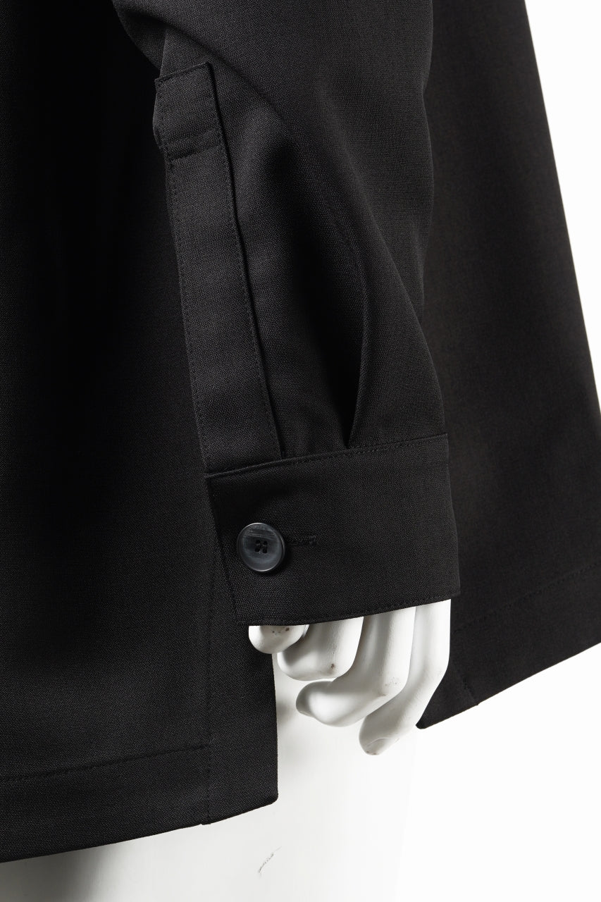 画像をギャラリービューアに読み込む, A.F ARTEFACT COLLARLESS SHIRT TOPS / PLAIN WEAVE (BLACK)